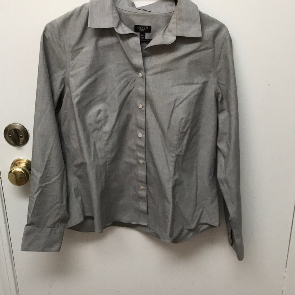 Talbots grey button down